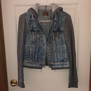 American Eagle Jean Jacket Hoodie Women’s XS